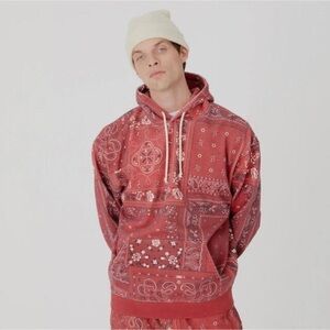 Kith Deconstructed Bandana Williams III Red Hoodie Pyre Size S